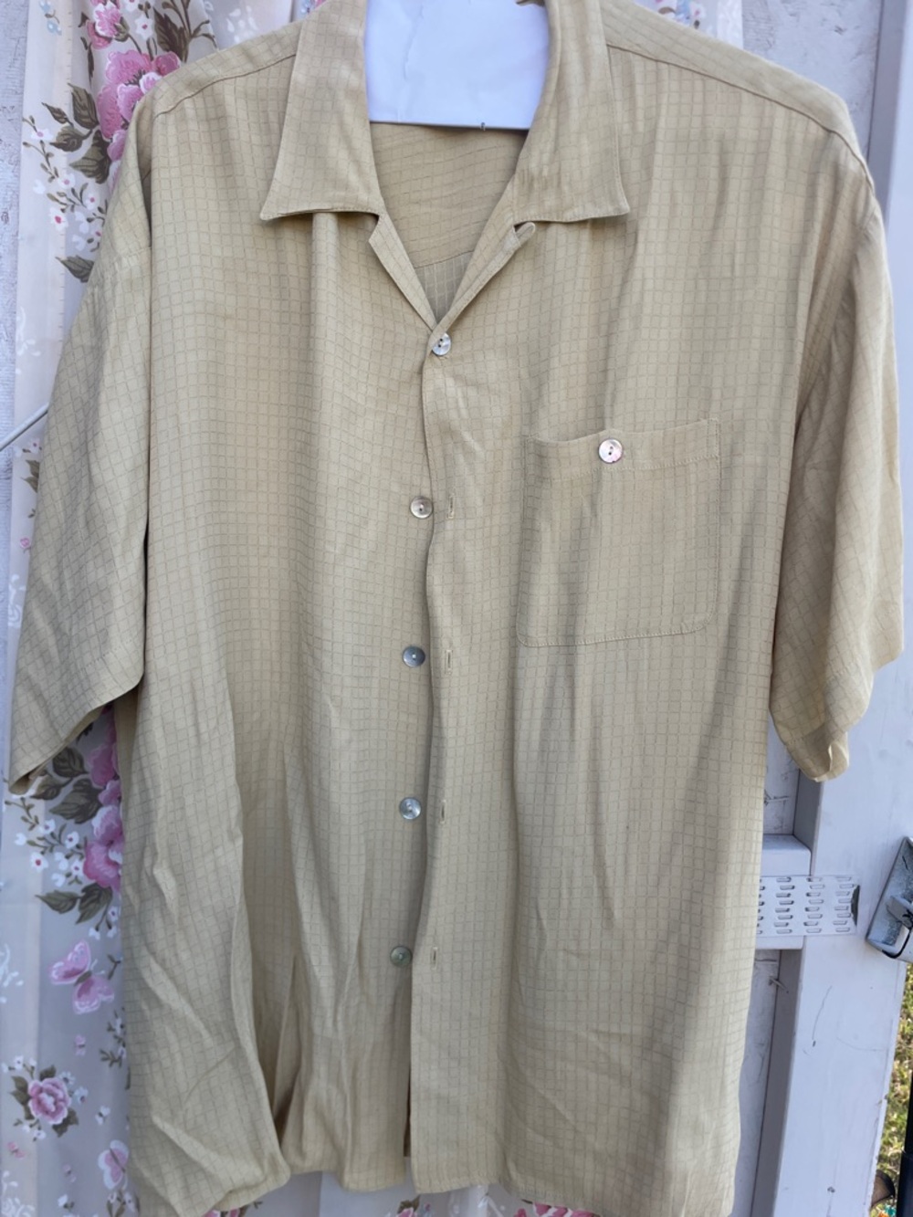 Men's Short-Sleeve Camp Collar Shirt - yellow